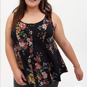 Black floral Torrid tank top